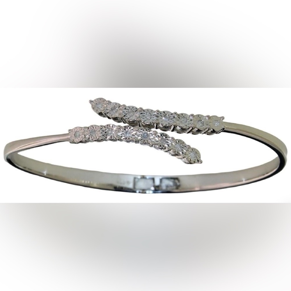 1/4 ct Natural Diamond Cuff Bracelet - Picture 2 of 2